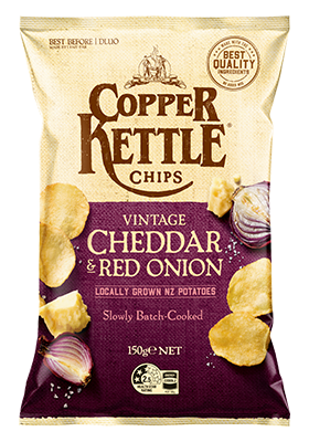 Copper Kettle Vintage Cheddar & Red Onion Potato Chips 